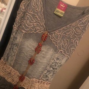 Save the Queen grey midi beaded dress